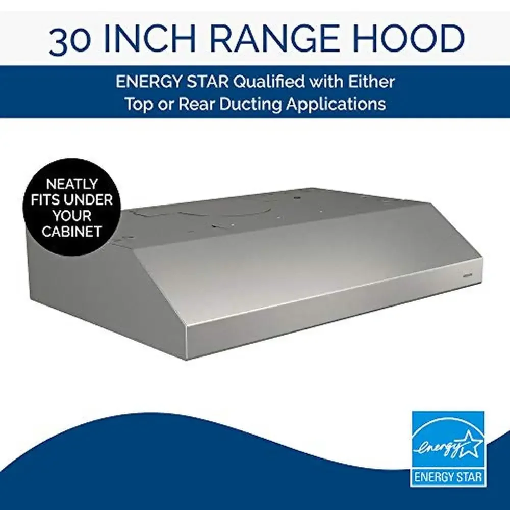 30-Inch Under-Cabinet Convertible Range Hood with Exhaust Fan and LED Lighting 300 CFM Captur System Dishwasher-Safe Filters