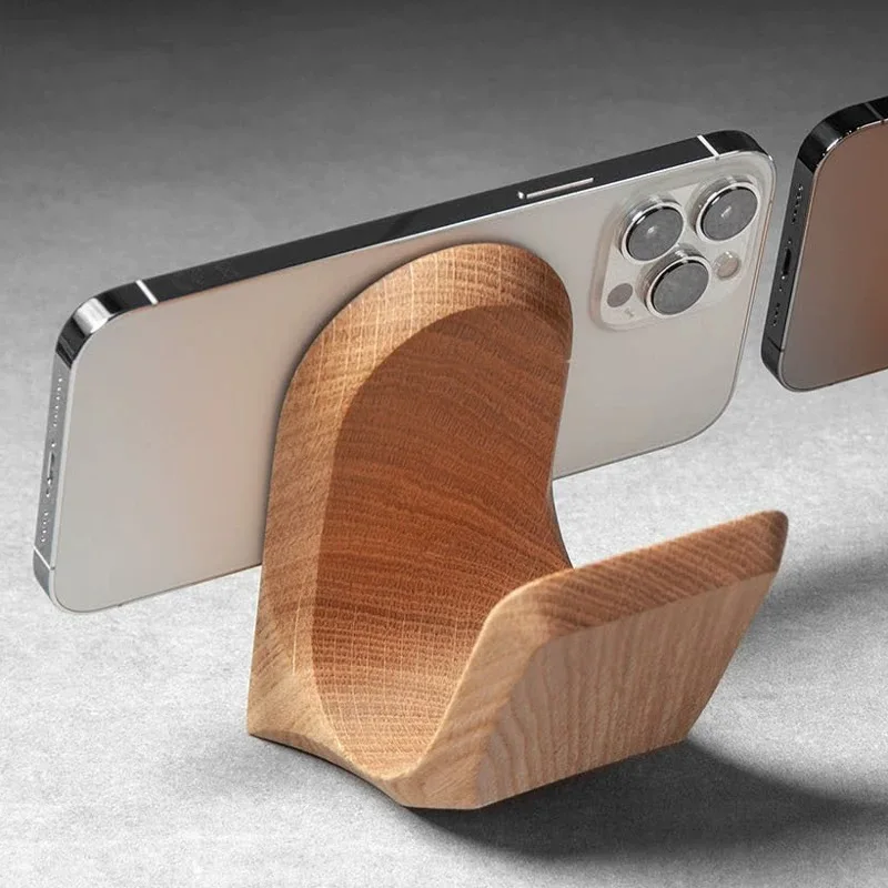 アップルとアンドロイドの携帯電話に適したmagsafe無垢材の携帯電話ホルダー