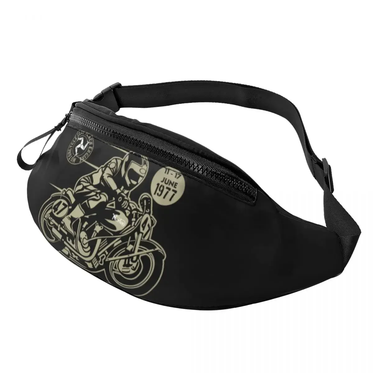 

Vintage Isle Of Man TT Races Fanny Pack for Men Women Motorcycle Racer Crossbody Waist Bag Cycling Camping Phone Money Pouch