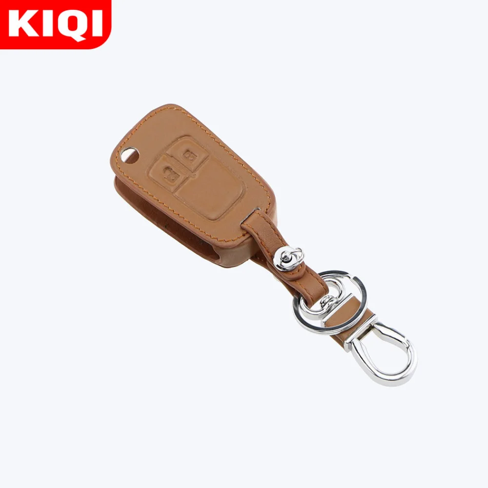 Leather Car Folded Key Case Cover Fob Holder Fit for Chevrolet Cruze Trax Spark Epica Lova Camaro Impala for OPEL