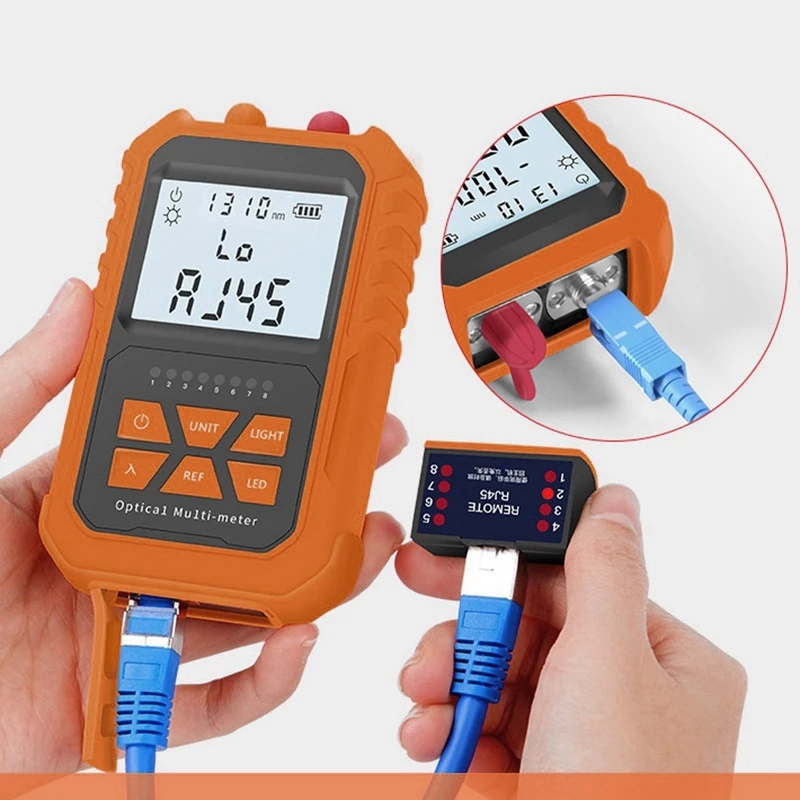 4in1 Optical Power Meter Visual Fault Locator 5Km Light Pen LED Lighting OPM VFL Network Fiber Optic Cable Tester Tools FC/SC/ST