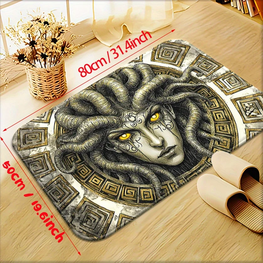 1pc Medusa Design Fashion Door Mat, Non-Slip Bathroom Floor Mat, Microfiber Absorbent Machine Washable Pad Outdoor Mat Outdoor