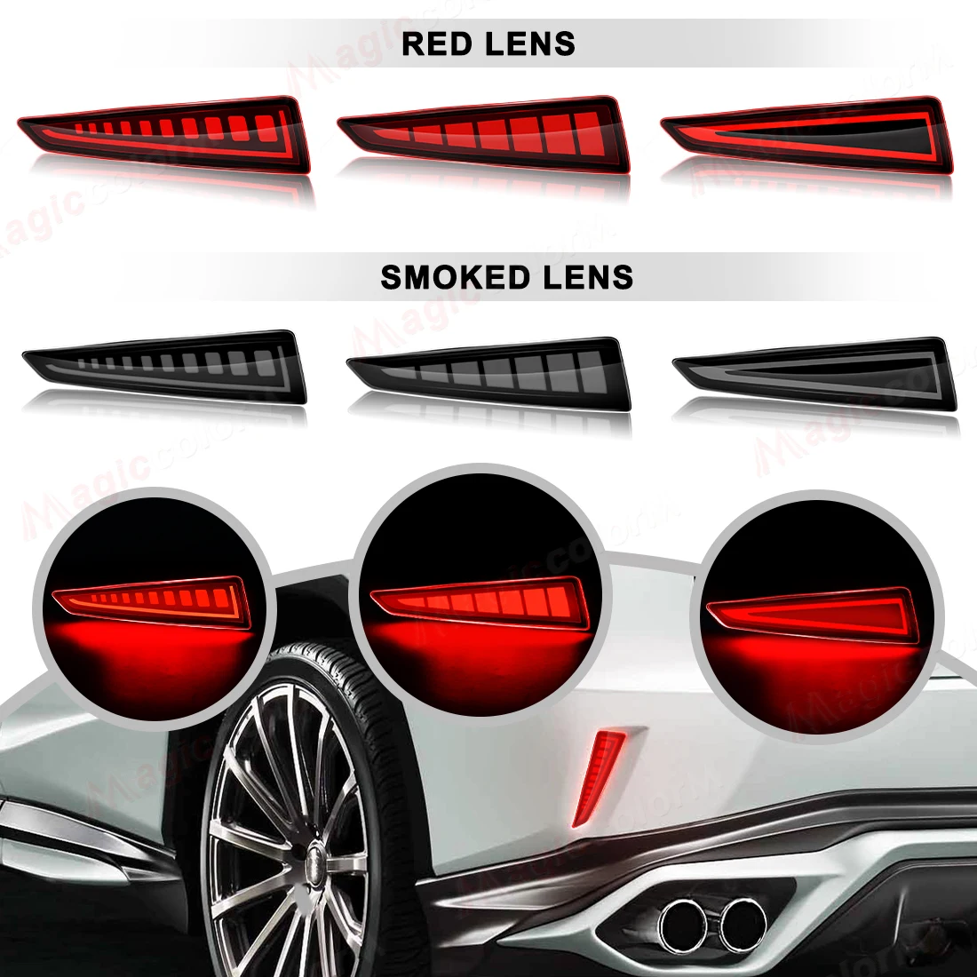 

For Lexus RX350 RX350L RX450h RX450hL 2016 2017 2018 2019 Rear Bumper Reflector Lights Driving Dynamic Turn Signal Brake Lamps