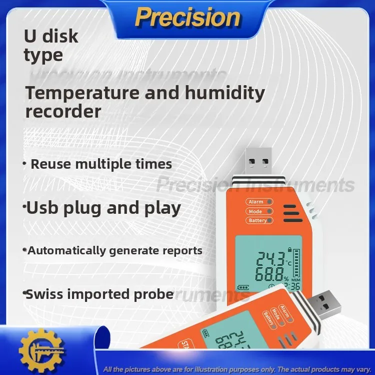 2026 Portable PDF Temperature and Humidity Data Logger for Medical Refrigerator Cold Chain Monitoring Waterproof High