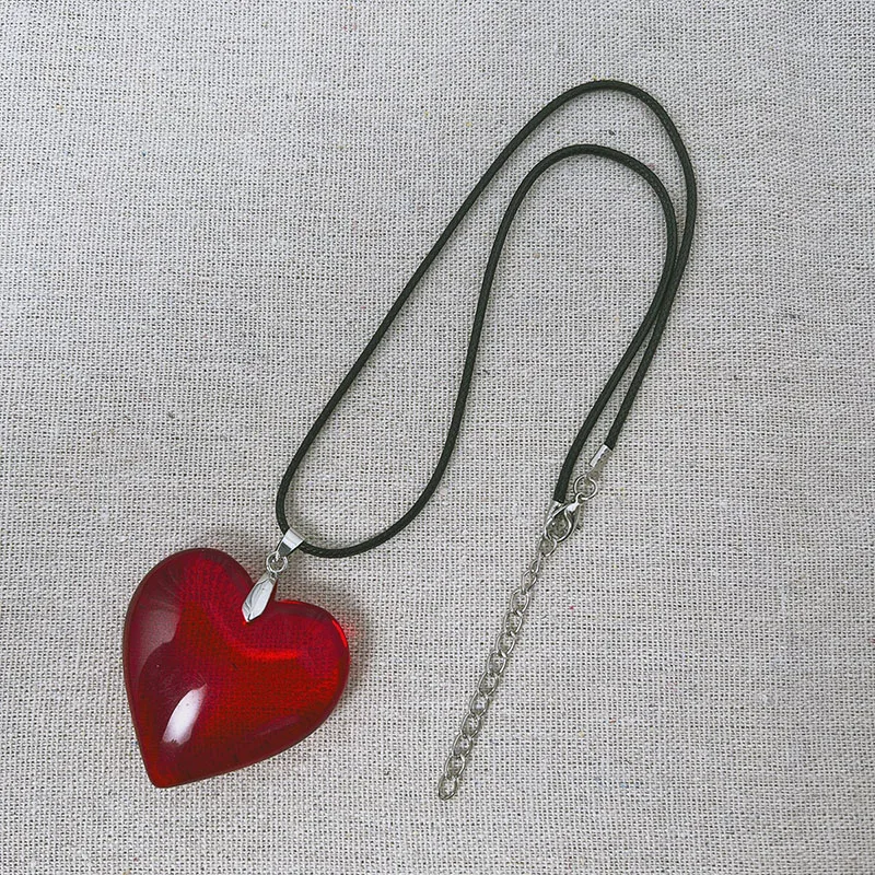 Y2k Love Heart Necklace for Women Fashion Hip Hop Red Hearts Pink Pendants Necklaces Rope Chain Girls Rave Gift Gothic Jewelry - Detail 1