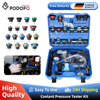 Podofo 28Pcs Universal Radiator Pressure Tester Set Vacuum Type Cooling System Tester Water Tank Leak Detection Detector Tool