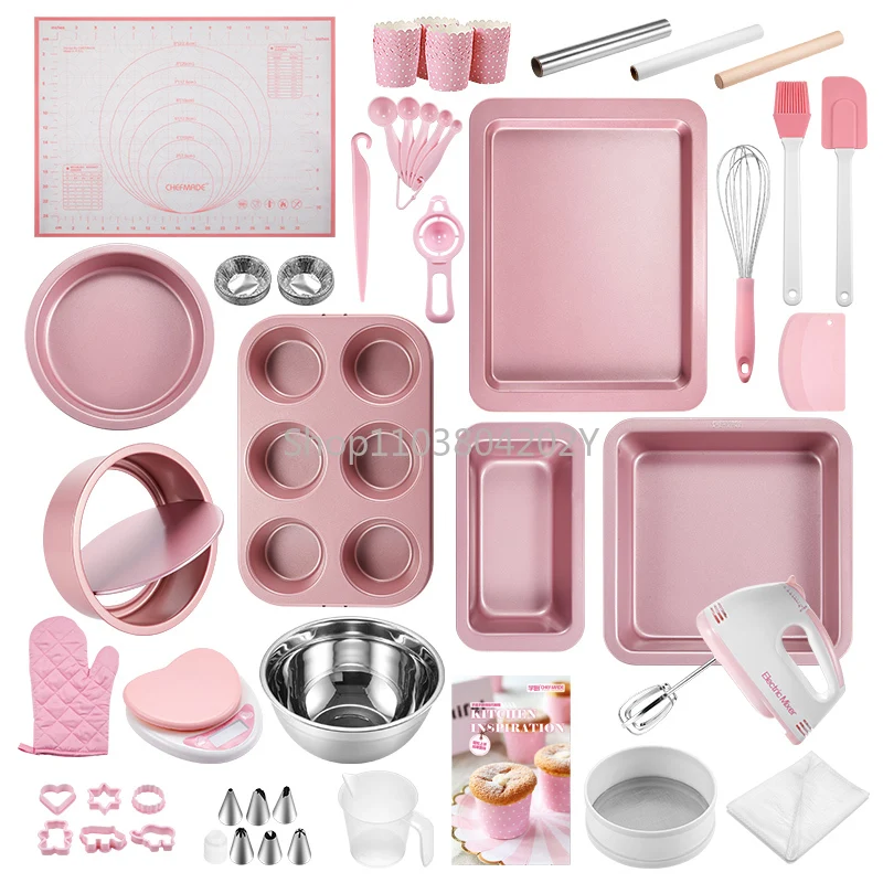 

Baking Tool Pink Suit 29-Piece Set Oven Accessories Bread Cake Mold