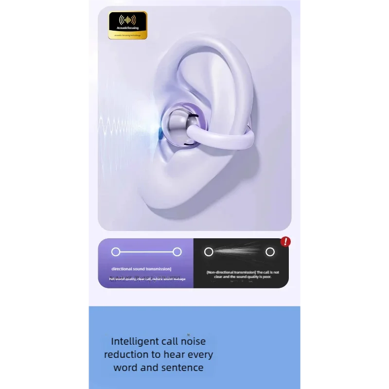 2025 سماعات أذن بلوتوث لاسلكية بتصميم مشبك على شكل عظمة غير داخل الأذن متوافقة مع طراز هواوي وأبل الرياضي الرسمي