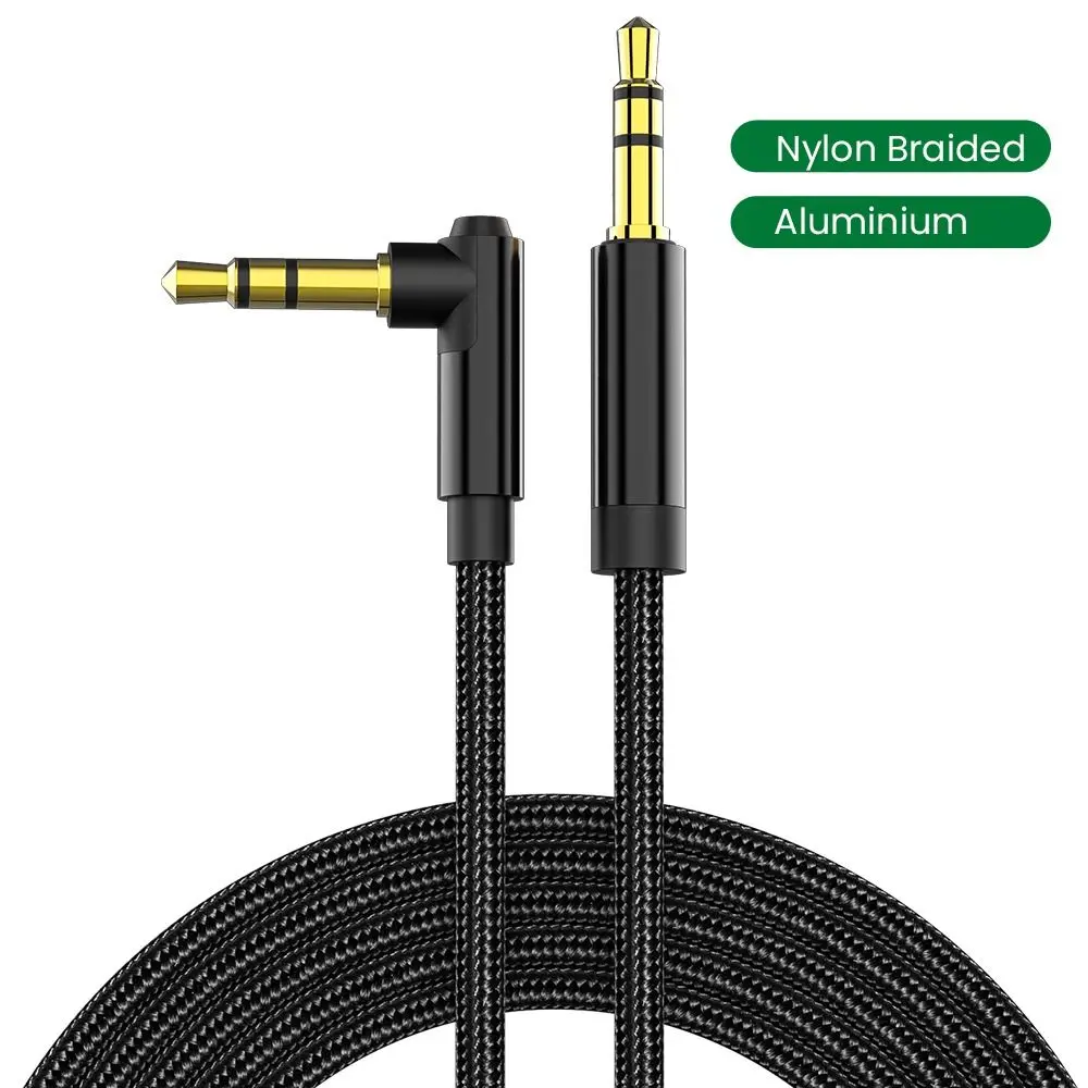 3.5mm Jack Audio Cable 90 Degree Elbow Male to Male Aux Cord HiFi Headphone Wire For Laptop Mobile Phone MP3/4 Tablet