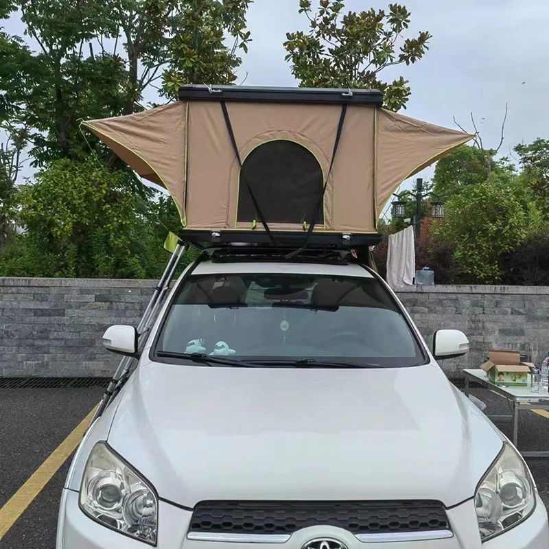 

Aluminum alloy hard top camping special four-corner straight support roof tent outdoor self-driving tour ultra-thin waterproof
