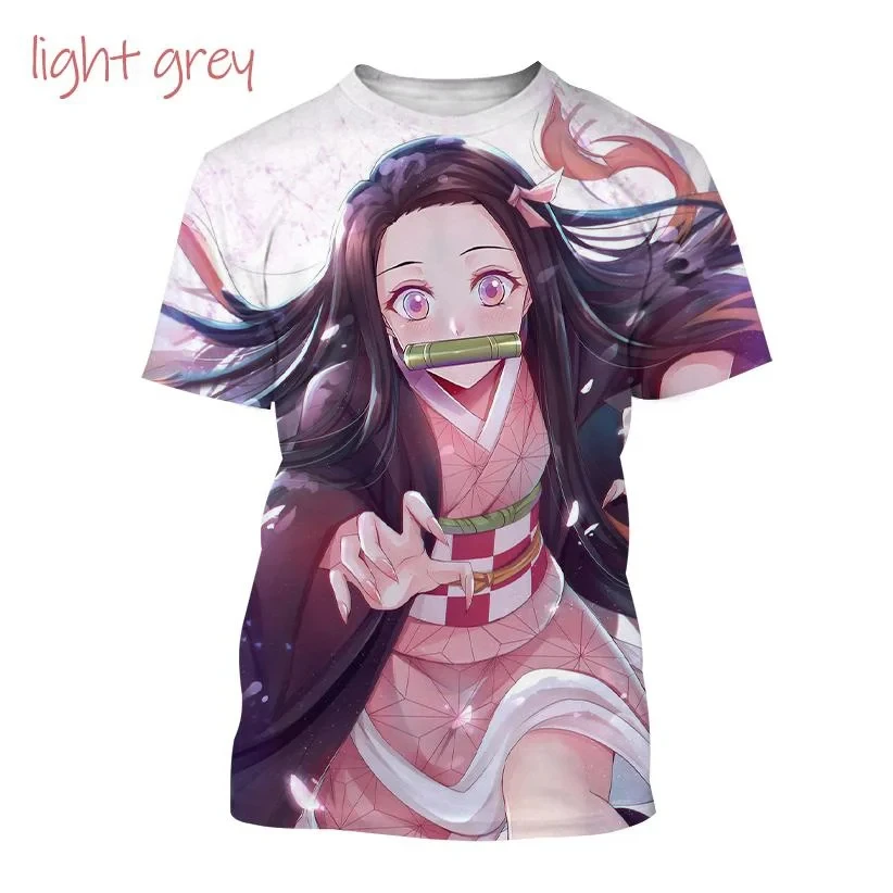 Summer Kamado Nezuko 3D Personality Anime Print T Shirt Fashion Men and Women Demon Slaye Short-sleeved Hip-hop Harajuku T-shirt