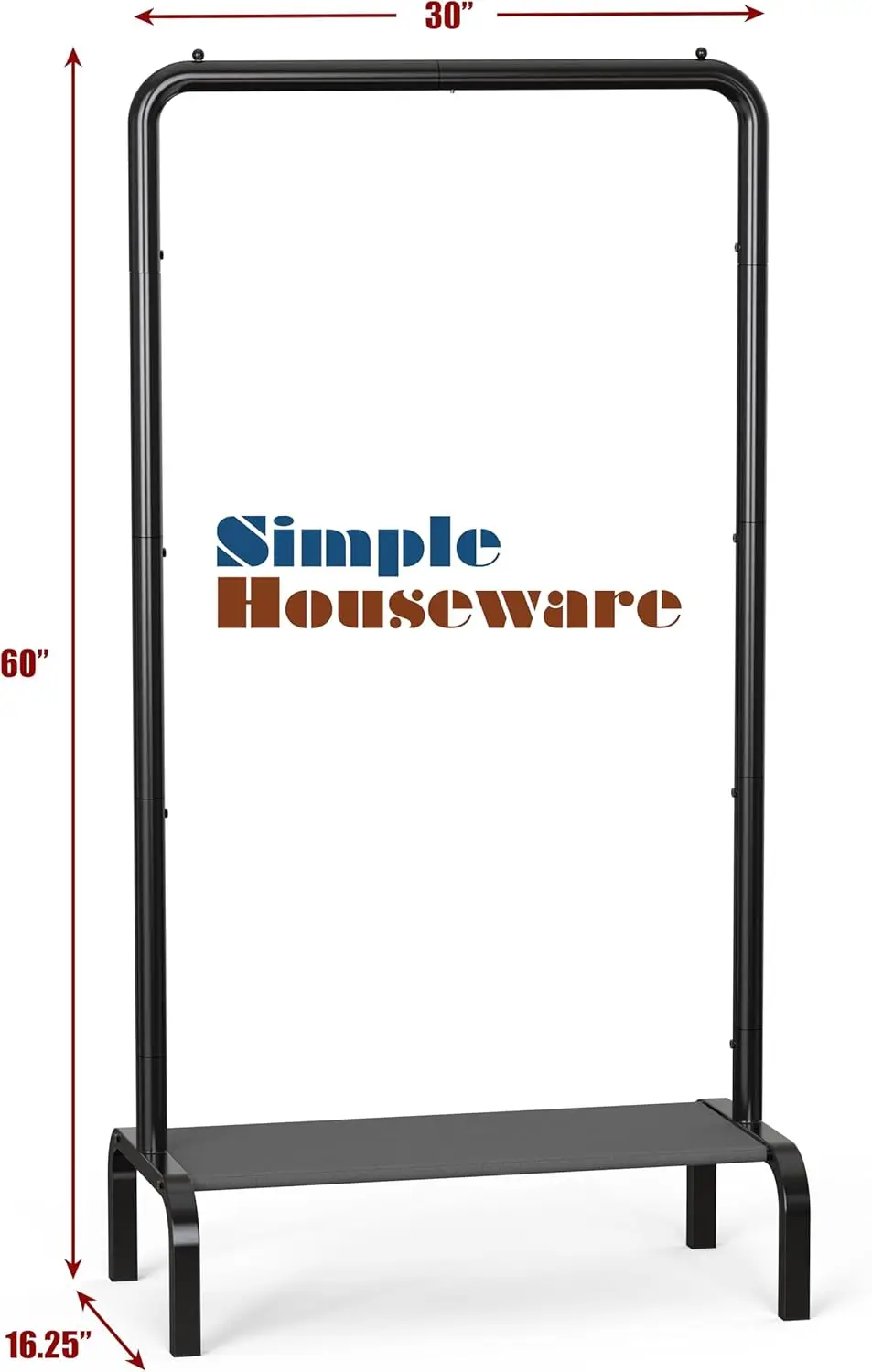 30 Inch Narrow Freestanding Garment Rack with Storage Shelf– Slim & Space-Saving Closet Organizer