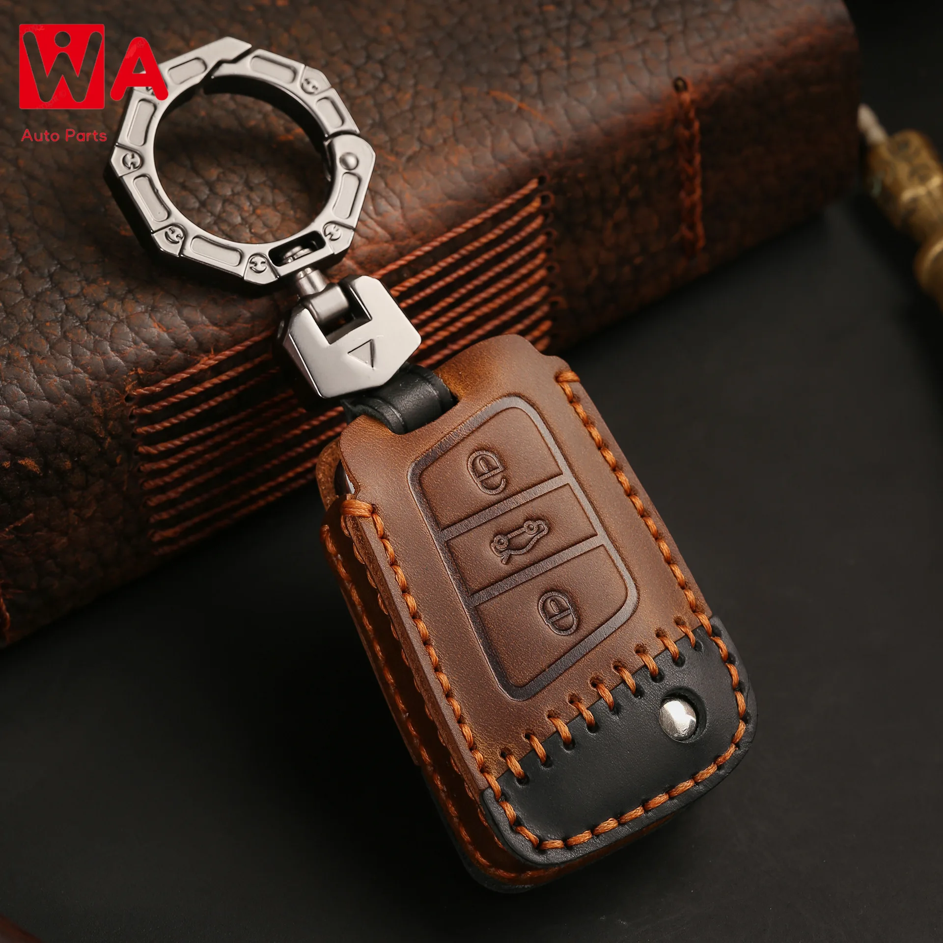 

Leather Car Key Cover ForVW Volkswagen Golf 7 MK7 Tiguan MK2 For SEAT Ateca Leon FR 2 Ibiza For Skoda Octavia A7 Not Insert Keys