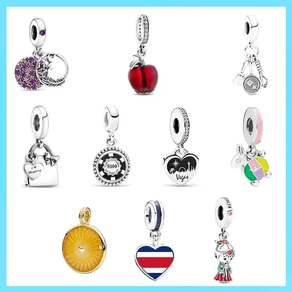 V 100% 925 Sterling Silver Fashion High Quality Dream Catcher Fashion Love Pendant Kitchenware Apple Bag Suitable For Bracelet