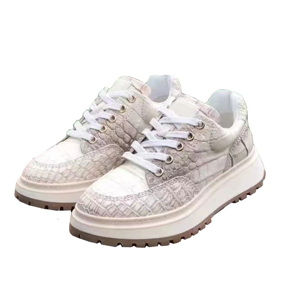

Новые мужские кроссовки Yinshang из кожи крокодила, белые, для спорта и отдыха, для путешествий