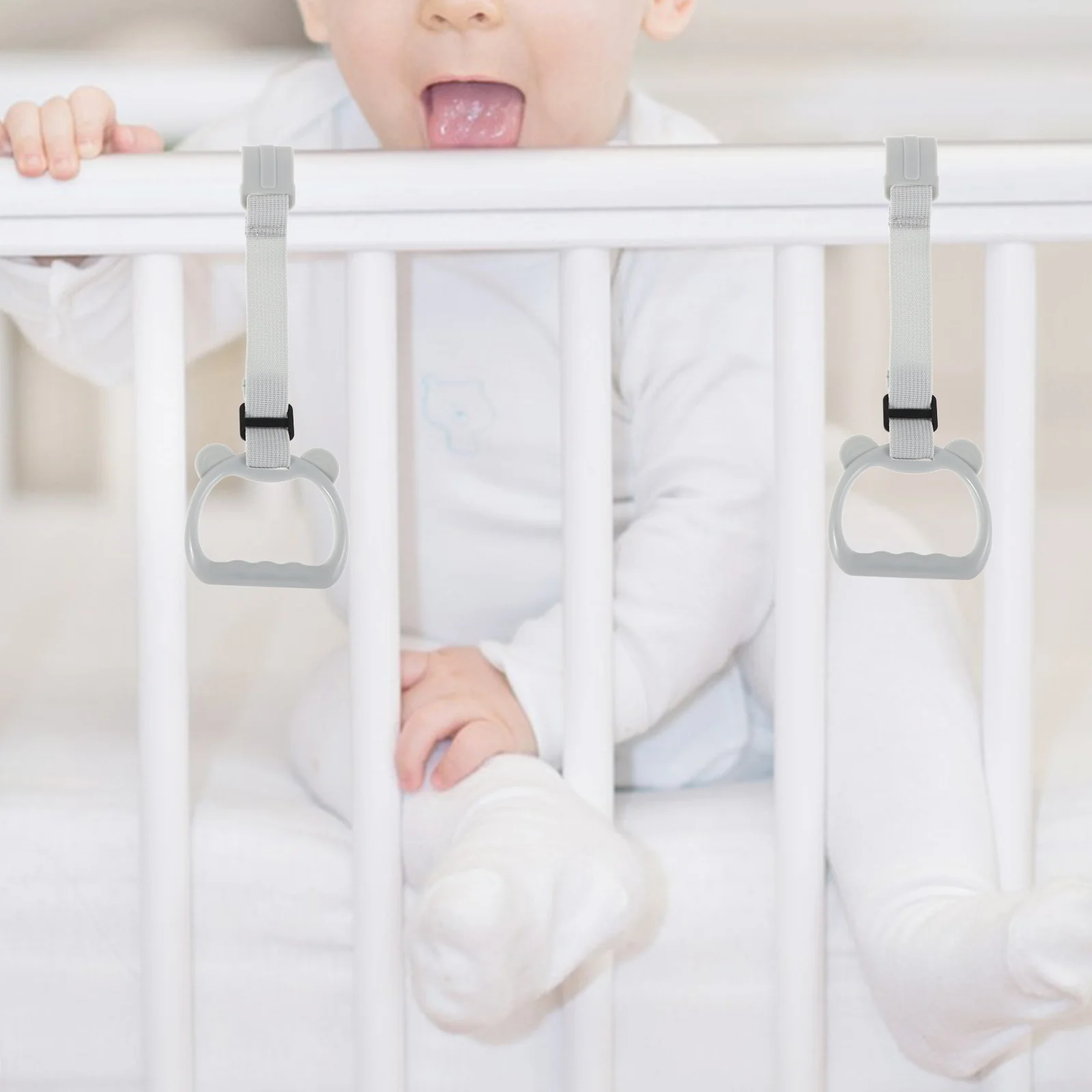 1 زوج الطفل الدائمة حلقات التدريب الرضع سحب ما يصل دعم سرير بيبي المهد خواتم طفل المشي المساعدة الصالة الرياضية ممارسة الحضانة