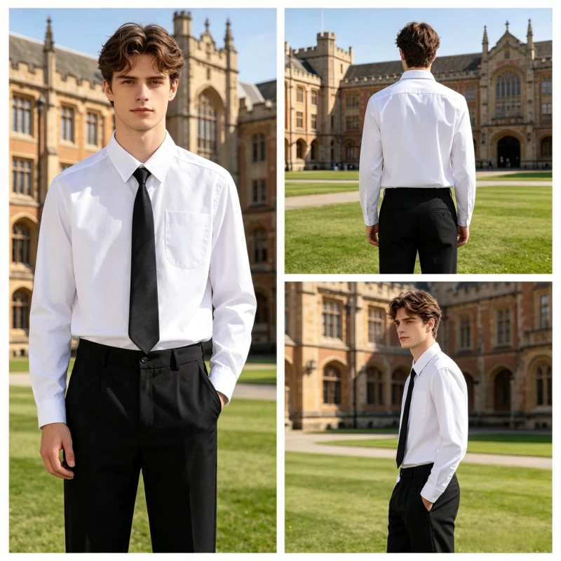 dk-school-uniform-basic-white-shirt-college-style-short-sleeve-top-for-boys-ideal-for-class-graduation-daily-casual-wear