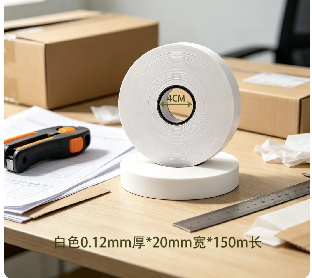 12mm Transparent Hot Melt OPP Strapping Tape Roll Automatic Bundling Machine Packing Consumable Accessory