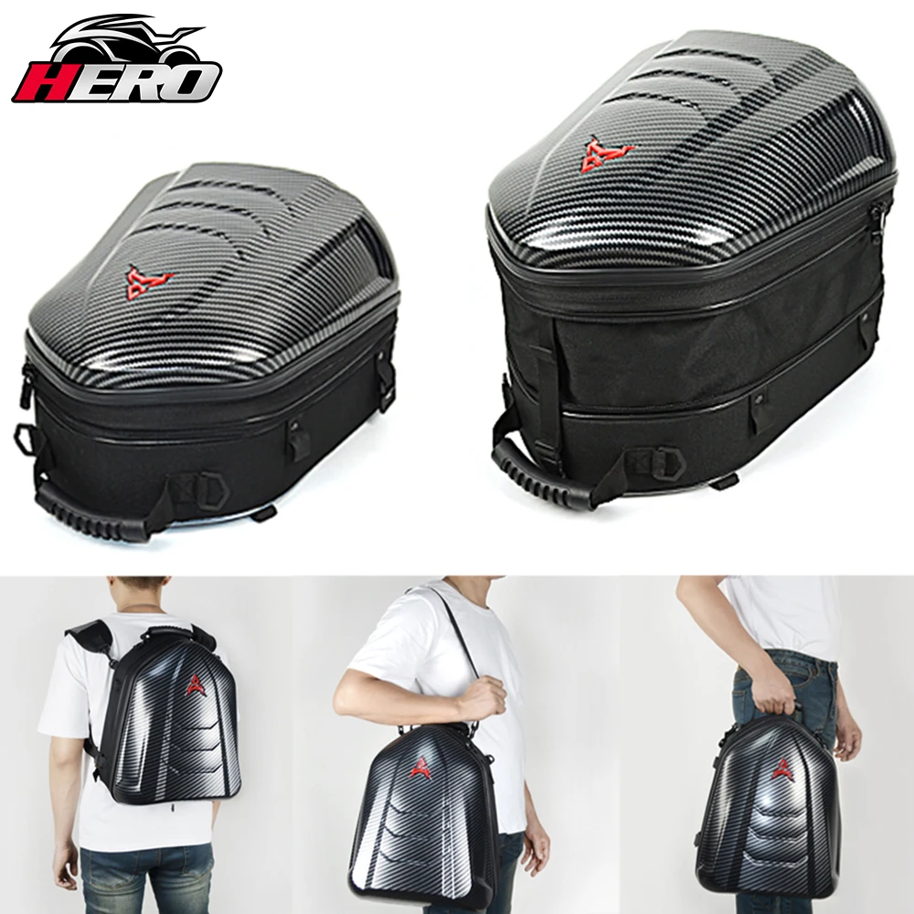 

Waterproof Motorcycle Backpack Reflective 47L Large Capacity Motorbike Tail Bag Backseat Pack Helmet Bag Moto Travel Backpack