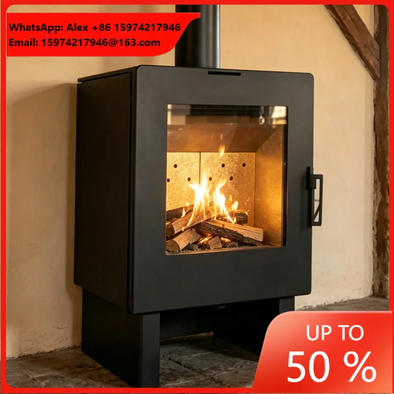 Modern Freestanding Wood Fireplace Stove For Comfortable Indoor Heating In Living Rooms And Bedrooms