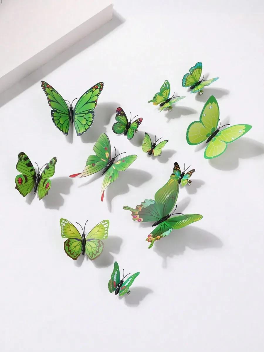 

12pcs 3D Butterfly Hair Clips Decorative Claw Barrettes For Women
