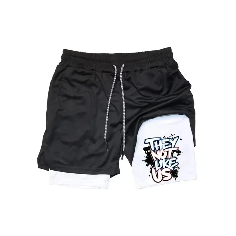Men 2-in-1 Quick-Dry with Phone Summer Pocket Fighting Running Gym Fitness Jogging Training Towel Loop Workout Compression Short