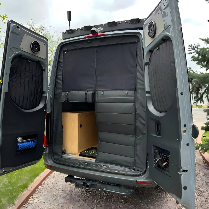 For Mercedes Sprinter High Roof 07-25 Rear Door Thermal Insulation Mosquito Screen Curtain Windproof Camper Van Privacy Screen