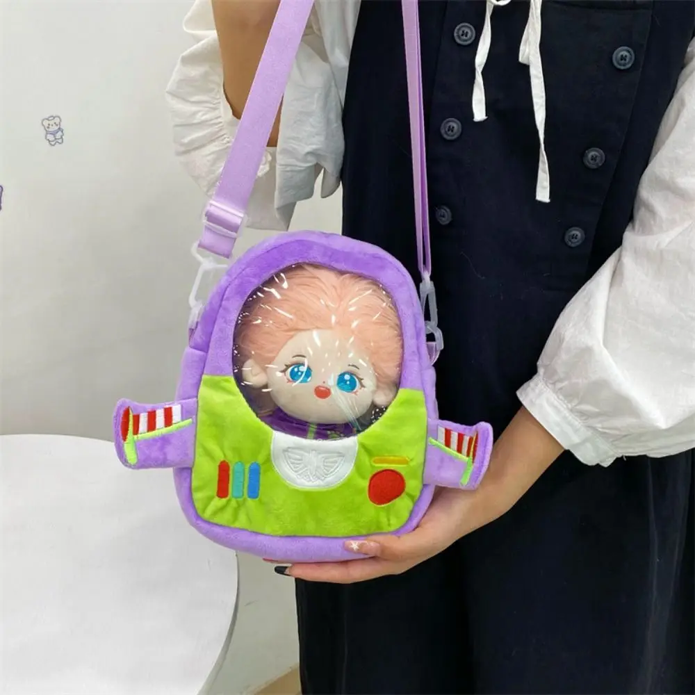 

Rocket Clear Outdoor Doll Bag Backpack Lanyard Transparent Doll Thicken Storage Pouch Thicken Cartoon Outdoor Doll Display Bag