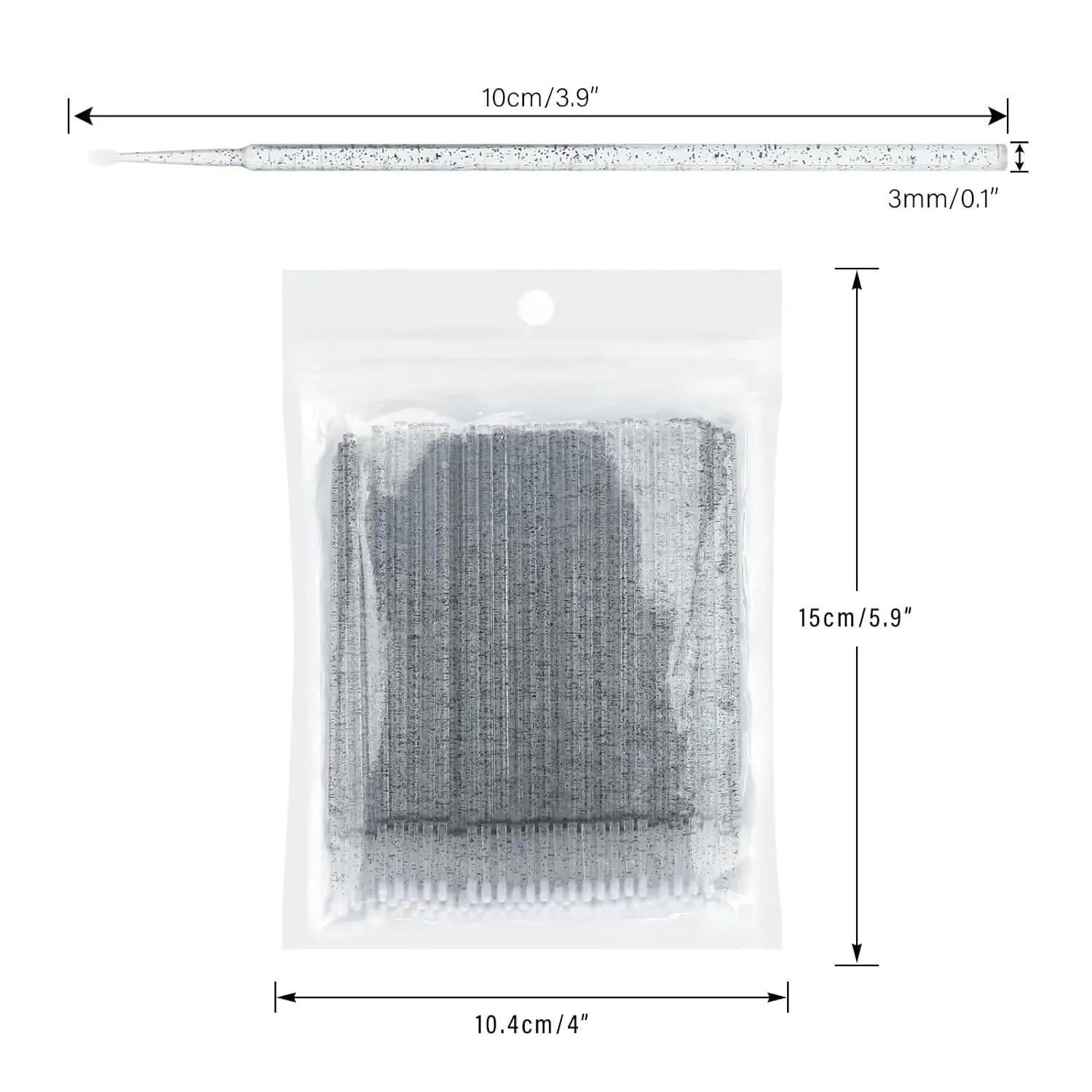 100/500 Stück Kristall-Mikro-Applikatorbürste für Wimpernverlängerung, Mikro-Wattestäbchen, Lippen-Mascara-Zauberstäbe, rosa Microbrush LAUKISS