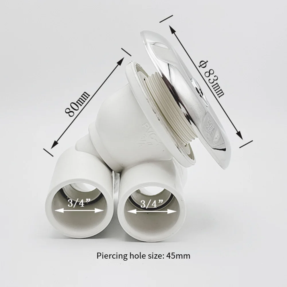 Silver White 3/4 Inch Pool Massage Jets Bathtub Nozzle Stainless Steel PVC Water Outlet Fitting For Home Spa Tub Plumbing Parts