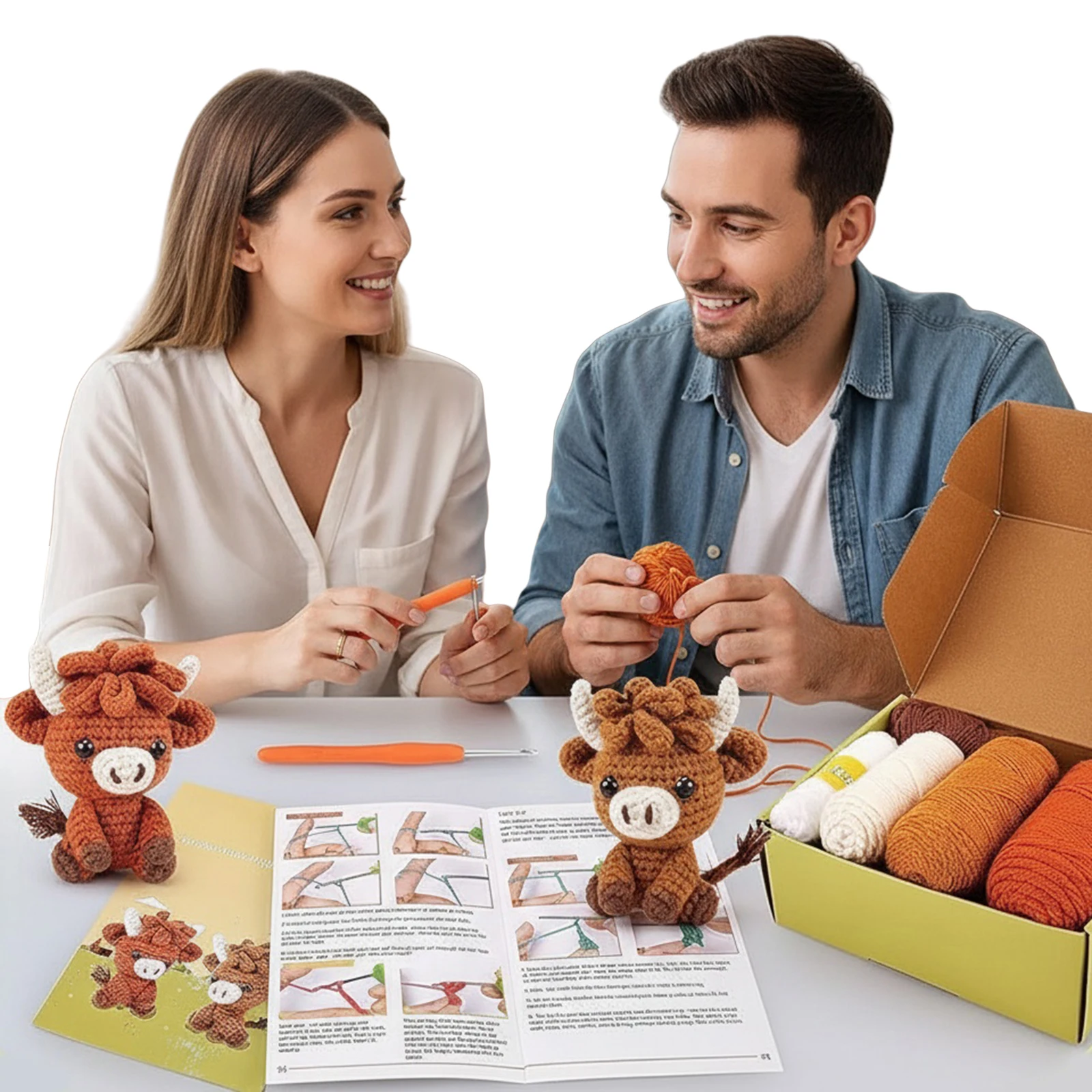 

DIY Highland Cow Crochet Animal Kit with Instructions Highland Cattle Crochet Starter Kit for Beginners Birthday Holidays Gift