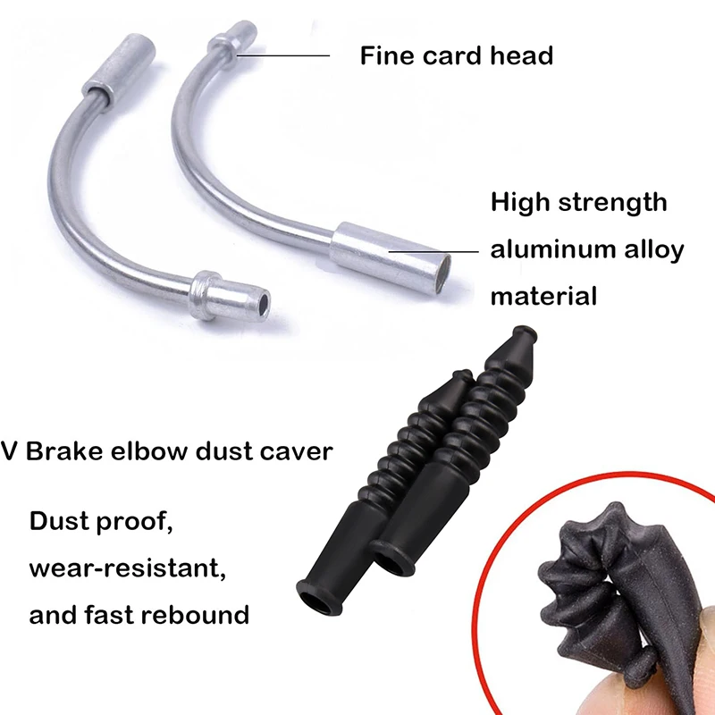 2/4/6/10set V Brake Noodle And Boot  MTB Mountain Bike Outdoor Noodles Cable Guide Bend Tube Pipe Sleeves Protector Hose Brake