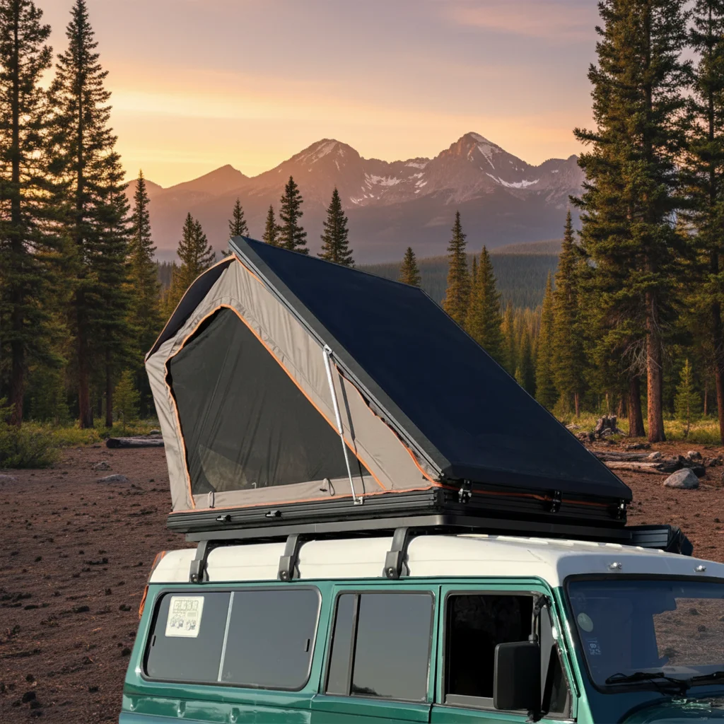 

Quick And Effortless With Hydraulic Rod-assisted Opening 2 Windows Hard Shell Car Roof Tent Outdoor