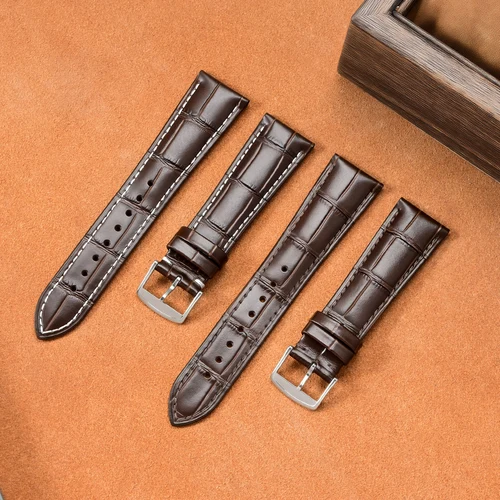 Imagen 2 del producto 13 14 15 18 19 20 21 22mm correa de reloj de cuero genuino ajuste Universal para Longines Tissot correa de reloj pulsera de repuesto