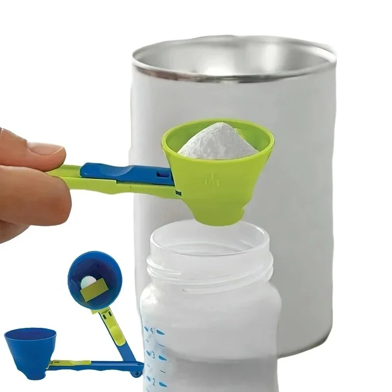 Mess-Free Measuring Funnel Multi-functional Protein Powder Funnel Measuring Spoon Sliding Spoon Coffee Leak-Proof Spoon Kitchen