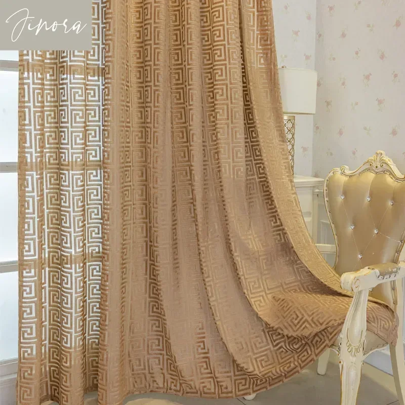 

Custom New Jacquard Curtains Hollow Design Elegant Window Curtains for Living Room Dining Room Bedroom Thermal Insulated luxury