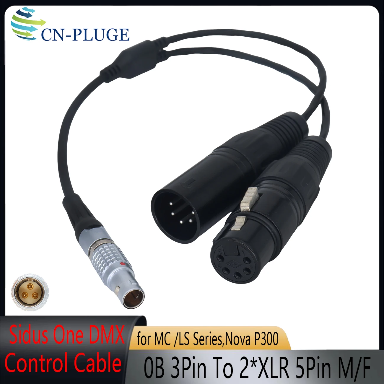 

Aputure Sidus One DMX Control Cable 0B 3-Pin to 5Pin XLR Male Female 2-Way Splitter Cable for LS Series / MC Series Amaran