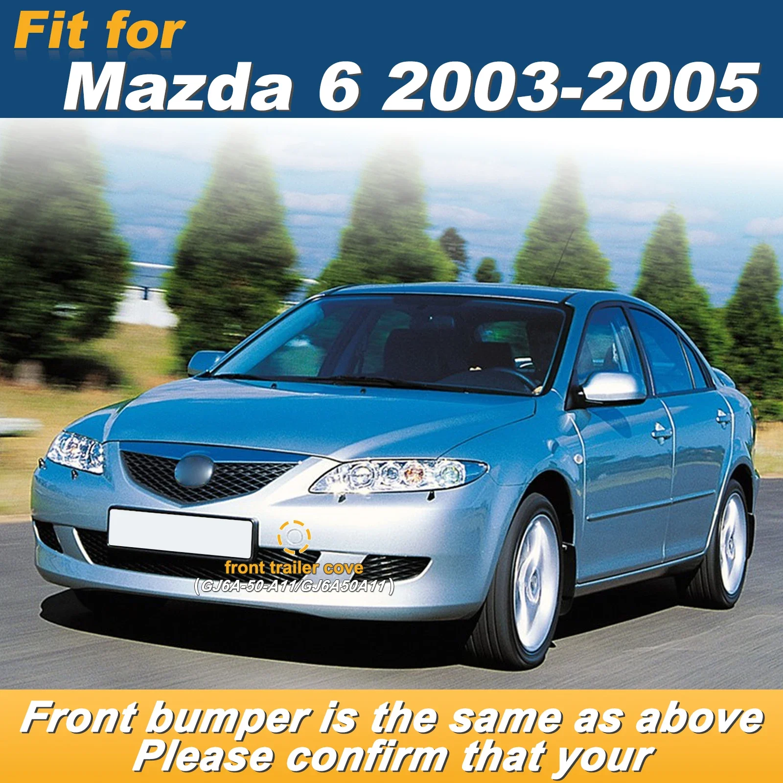 For Mazda 6 2003 - 2005 Front Bumper Tow Hook Towing Eye Cover Replacement Parts GJ6A50A11 GJ6A50A11