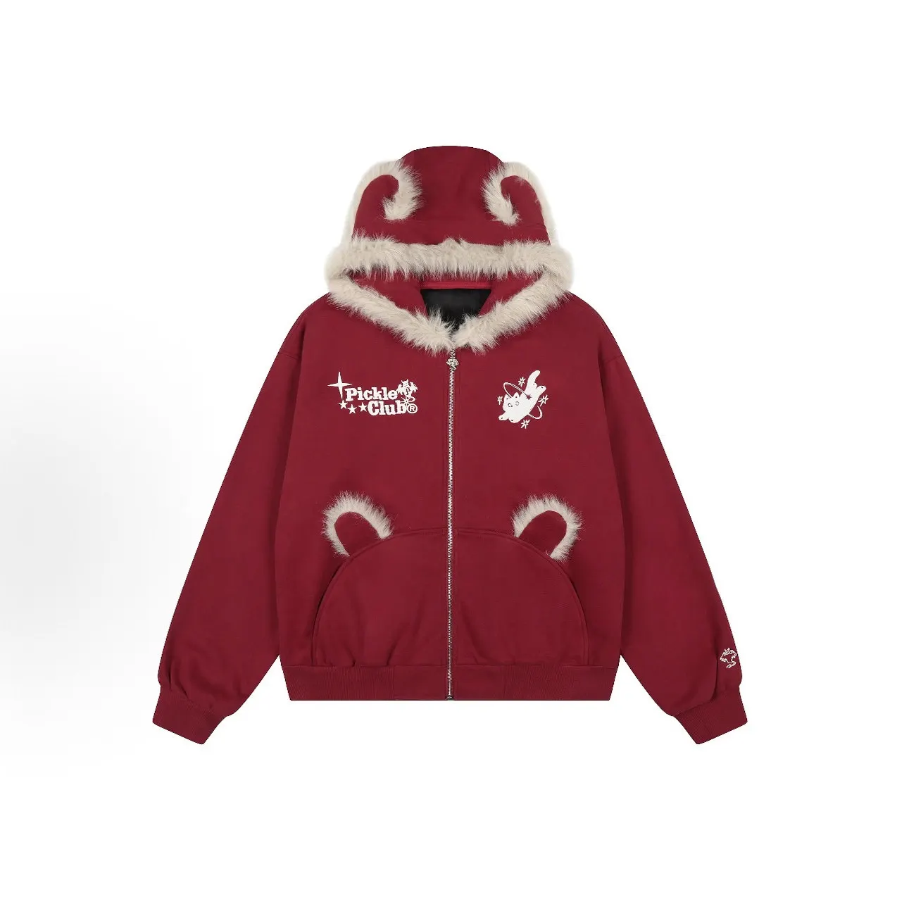 Cisas Aosphere Lazy Sle Printed Sweatirt Women's Slimming Warm Loose Long Hoodie Korean Version Couples Wear