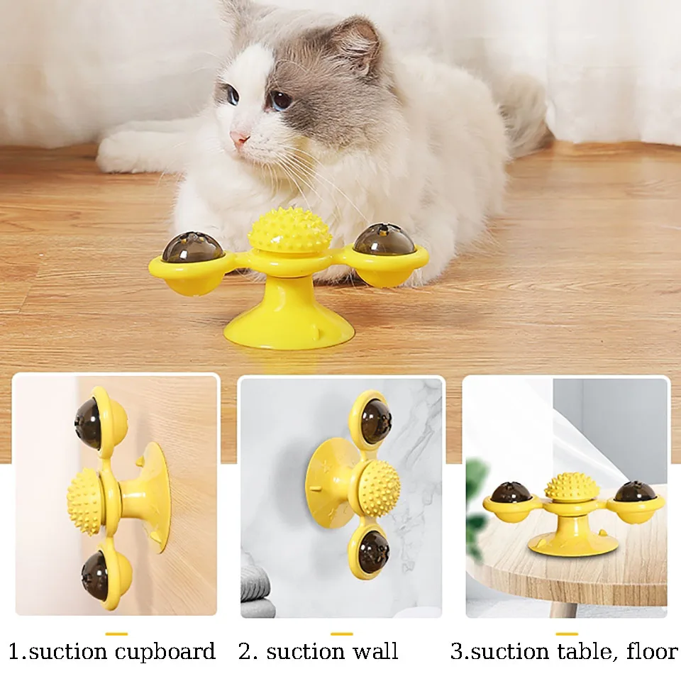 

Cat Windmill Ball Kitten Teaser Toy Pet Toys Interactive Puzzle Training Turntable Whirling Toys Play Game Cat Supplies