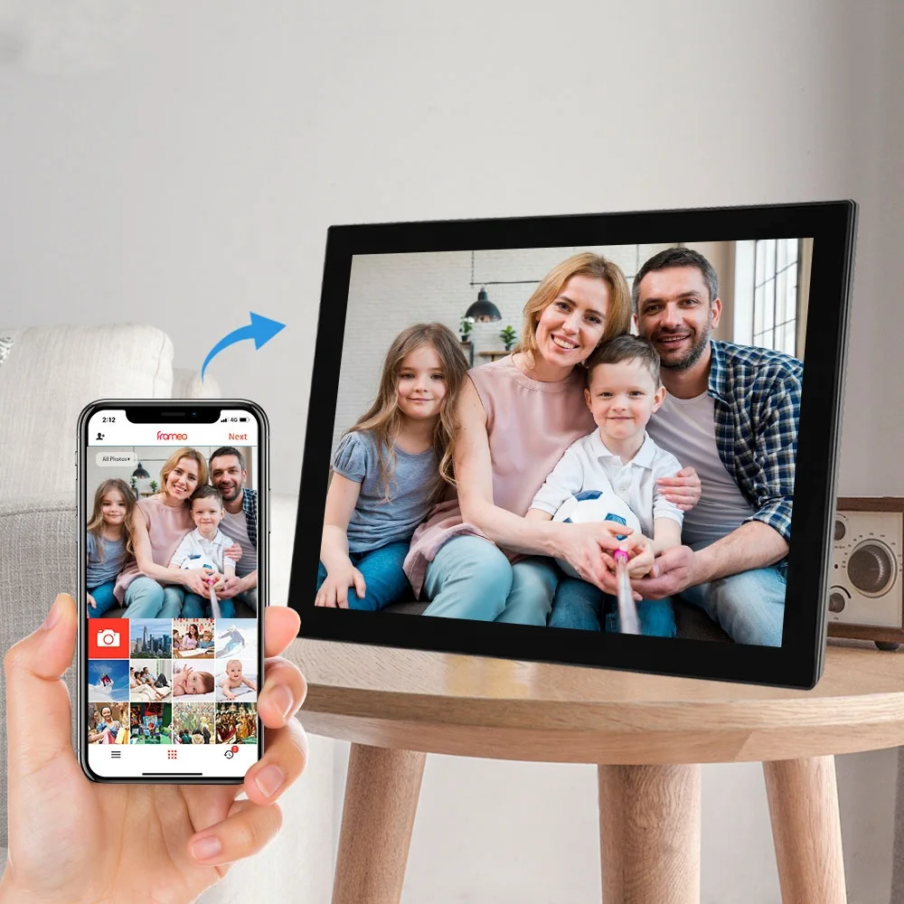 

2025 hot sale Top Sale Black 15Inch Portable Use WIFI Digital Photo Frame Easy Setup to Play Photos and Videos