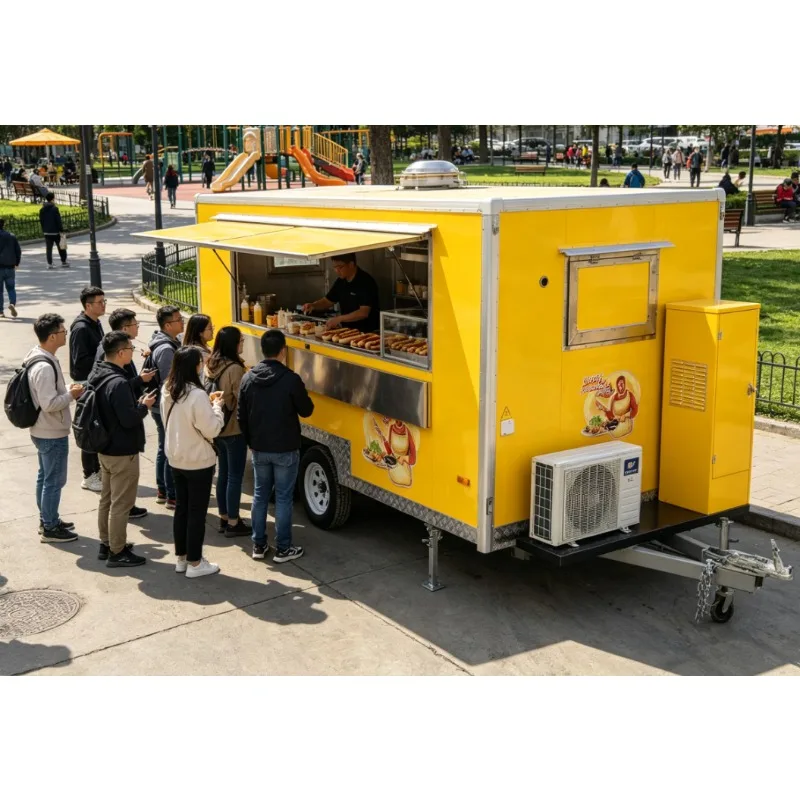 Full Catering Equipment Food Truck Customizable Appearance USA Food Trailer Hot Dog Cart With Full Restaurant Kitchen Equipment