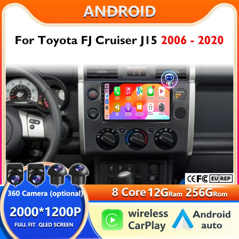 

Автомагнитола Android 16 для Toyota FJ Cruiser J15 2006-2020: Мультимедийный плеер, GPS-навигация, Carplay, Auto, WIFI, 4G, DSP