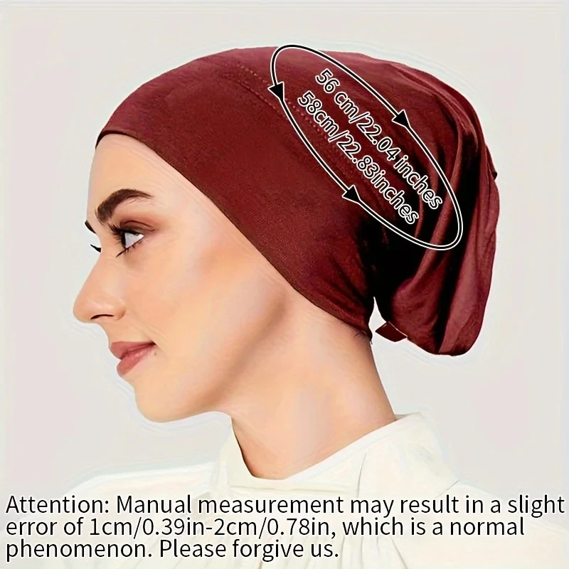 2024 New Simple Monochrome Turban Undercap Casual Versatile Elastic Modal Hijab Cap Outdoor Breathable Inner Hijabs Cap