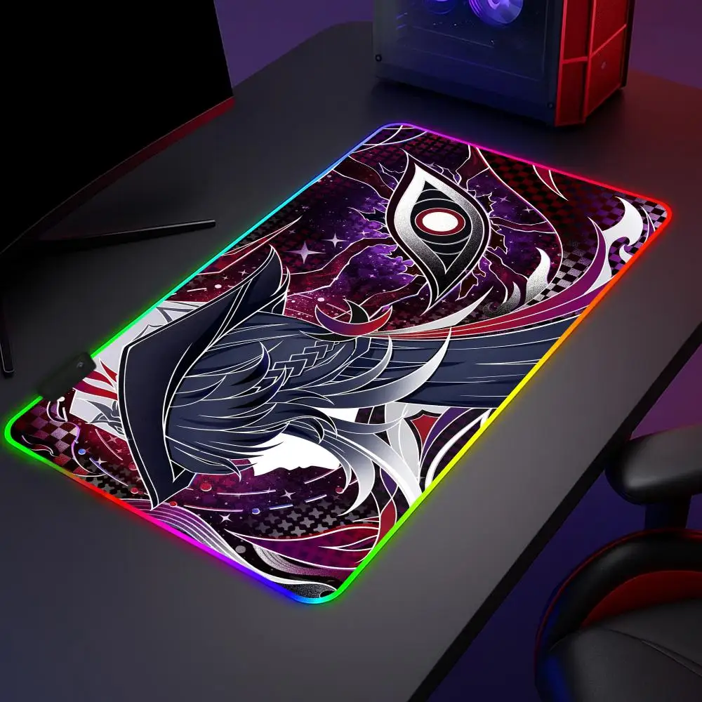 Honkai Star Rail Castorice Mouse Pad RGB,Gaming Mat Led Mousepad，Extended,Large RGB Mat,SoftPad,DeskMat,Glowing Pad