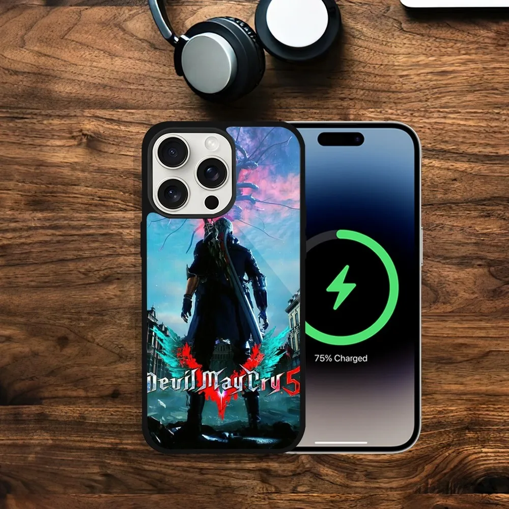 Game D-Devil May Cry 5 Phone Case For iPhone 11 13 12 14 15 Plus Max Pro Magsafe Magnetic Wireless Charging shell