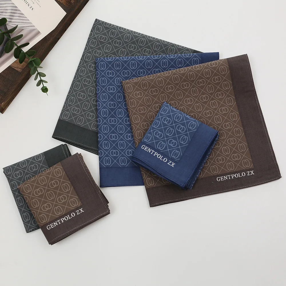 3/6 pezzi di puro cotone da uomo fazzoletto di puro cotone transfrontaliero di vendita caldo sottile assorbente asciugamano stampato per pulire il sudore 43 cm