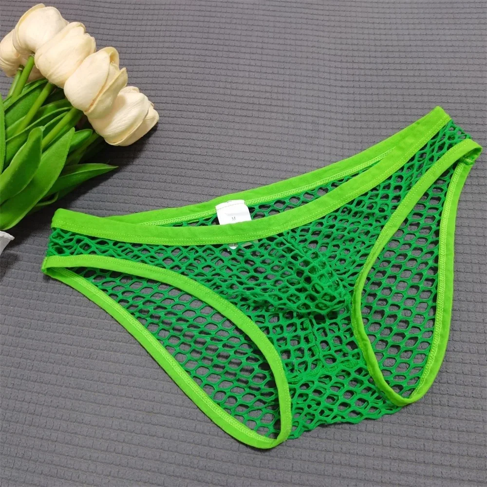 رجل سراويل الجوف خارج شبكة مثير الملابس الداخلية موضة تنفس ملخصات مثلي الجنس السروال الصيف سريعة الجافة سلس المثيرة سراويل