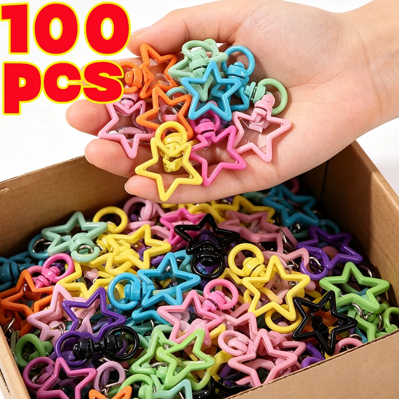 5/100pcs Colorful Key Chain Clasp Keyrings Big Lobster Clasp Hooks Keyfob Keychain for DIY Jewelry Making Supplies