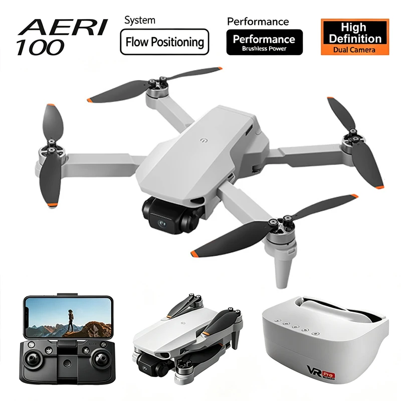 Aeri100 Drone VR Glasses Dual Camera Aerial Photography Brushless Motor RC Quadcopter Optical Flow Positioning Aircraft Drone